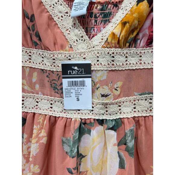 Rue 21 - Women's Summer Sleeveless High Low Hem Ruffle Floral Dress - Pink - S - Picture 8 of 16